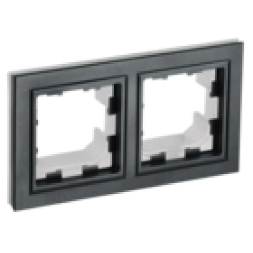 IEK BRITE Рамка 2-местная IP44 РУ-2-БрЧ-44 черный (BR-M22-44-K02)