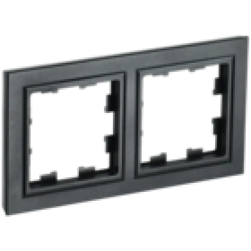 IEK BRITE Рамка 2-местная РУ-2-БрЧ черный (BR-M22-K02)