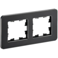 IEK BRITE Рамка 2-местная РУ-2-1-Бр металл черный RE (BR-M22-M-01-K02)