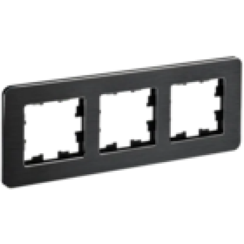IEK BRITE Рамка 3-местная РУ-3-1-Бр металл черный RE AL (BR-M32-M-21-K02)