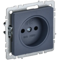 IEK BRITE Розетка 1-местная без заземления без защитных шторок 10А РС10-1-0-БрМ маренго (BR-R10-10-K35)