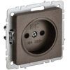IEK BRITE Розетка 1-местная без заземления с защитными шторками 10А РСш10-2-БрТБ темная бронза (BR-R13-10-K45)