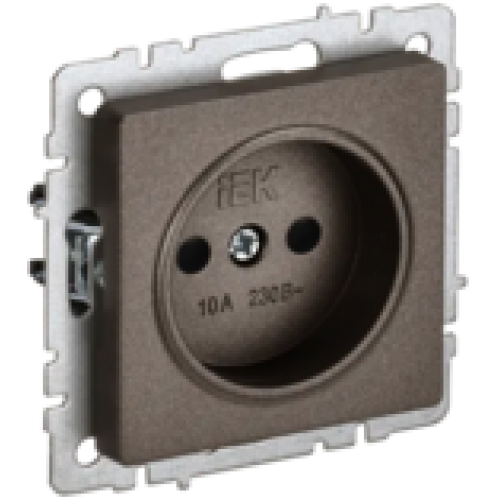 IEK BRITE Розетка 1-местная без заземления с защитными шторками 10А РСш10-2-БрТБ темная бронза (BR-R13-10-K45)