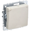 IEK BRITE Розетка 1-местная с заземлением с защитными шторками и крышкой 16А IP44 РСбш10-3-44-БрКр бежевый (BR-R16-16-44-K10)