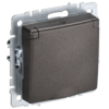 IEK BRITE Розетка 1-местная с заземлением с защитными шторками и крышкой 16А IP20 РСбш10-3-БрТБ темная бронза (BR-R16-16-K45)