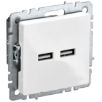 IEK BRITE Розетка USB A+A 5В 3,1А РЮ10-1-БрБ белый (BR-U21-D31-K01)