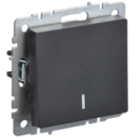 IEK BRITE Выключатель 1-клавишный с индикацией 10А ВС10-1-1-БрЧ черный (BR-V10-1-10-K02)