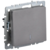 IEK BRITE Выключатель 1-клавишный с индикацией 10А ВС10-1-1-БрС сталь (BR-V10-1-10-K46)