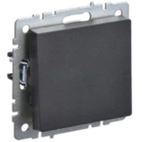 IEK BRITE Выключатель 1-клавишный проходной 10А ВС10-1-6-БрЧ черный (BR-V12-0-10-K02)