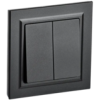 IEK BRITE Выключатель 2-клавишный 10А в сборе ВСР10-2-0-БрЧ черный (BR-V20-0-10-K02-F)