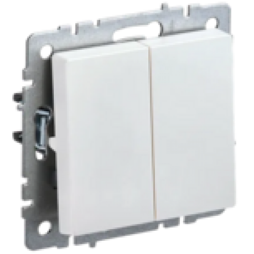 IEK BRITE Выключатель 2-клавишный 10А ВС10-2-0-БрЖ жемчуг (BR-V20-0-10-K36)