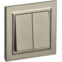 IEK BRITE Выключатель 2-клавишный 10А в сборе ВСР10-2-0-БрШ шампань (BR-V20-0-10-K37-F)
