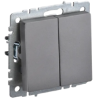 IEK BRITE Выключатель 2-клавишный 10А ВС10-2-0-БрС сталь (BR-V20-0-10-K46)