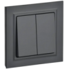 IEK BRITE Выключатель 2-клавишный 10А в сборе ВСР10-2-0-БрГ графит (BR-V20-0-10-K53-F)
