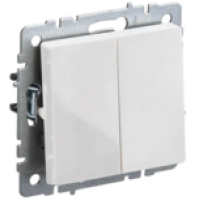 IEK BRITE Выключатель 2-клавишный проходной 10А ВС10-2-6-БрБ белый (BR-V22-0-10-K01)