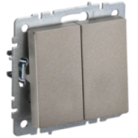 IEK BRITE Выключатель 2-клавишный проходной 10А ВС10-2-6-БрШ шампань (BR-V22-0-10-K37)