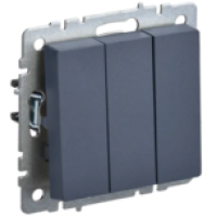 IEK BRITE Выключатель 3-клавишный 10А ВС10-3-0-БрМ маренго (BR-V30-0-10-K35)