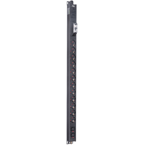 IEK ITK BASE PDU вертикальный PV1111 20U 1 фаза 16А 12 розеток SCHUKO (немецкий стандарт) + 2 розетки C13 кабель 2,6м вилка SCHUKO (немецкий стандарт) (BS-PV12-12D-02C13-11)