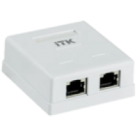 IEK ITK Настенная информационная розетка RJ45 кат.6 FTP 2-порта (CS2-1C06F-22)