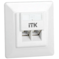 IEK ITK Внутренняя информационная розетка RJ45 кат.5E FTP 2 порта (CS2-1C5EF-2-1)