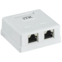 IEK ITK Настенная информационная розетка RJ45 кат.5e FTP 2-порта (CS2-1C5EF-22)