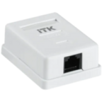IEK ITK Настенная информационная розетка RJ45 8P8C кат.5E UTP 1-порт белая (CS2-1C5EU-12)