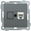 IEK Розетка компьютерная РК10-1-Б RJ45 Cat5e BOLERO антрацит (EKB15-01-K95)