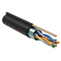 IEK ITK Витая пара F/UTP кат.5E 4х2х24AWG solid LDPE с металлическим тросом 1,2мм черный (305м) (LC3-C5E04-359)