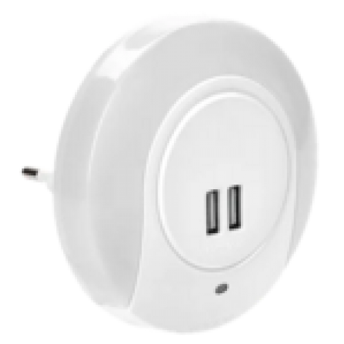 IEK LIGHTING Светильник-ночник светодиодный 001 круг с USB разъемом и датчиком освещенности 220В (LDNN5-001-SQ-P-00-S-K01)
