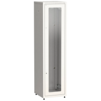 IEK ITK LINEA E Шкаф напольный сетевой 19 33U 600х600мм стеклянная передняя дверь задняя металлическая серый (LE35-33U66-GM)