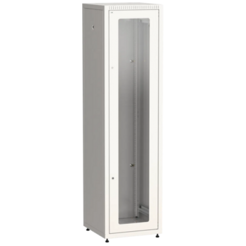 IEK ITK LINEA E Шкаф напольный сетевой 19 42U 600х600мм стеклянная передняя дверь задняя металлическая серый (LE35-42U66-GM)