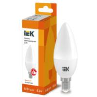 IEK Лампа светодиодная C35 свеча 5Вт 230В 3000К E14 (LLE-C35-5-230-30-E14)