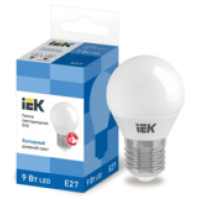 IEK Лампа светодиодная G45 шар 9Вт 230В 6500К E27 (LLE-G45-9-230-65-E27)