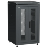 IEK ITK LINEA N Шкаф сетевой 19 18U 600х600мм двери передняя двустворчатая перфорированная задняя перфорированная черный (LN05-18U66-2PP)