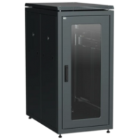 IEK ITK LINEA N Шкаф сетевой 19 24U 600х1000мм стеклянная передняя дверь задняя перфорированная черный (LN05-24U61-GP)