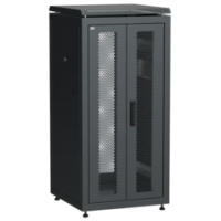 IEK ITK LINEA N Шкаф сетевой 19 24U 600х600мм двери передняя двустворчатая перфорированная задняя перфорированная черный (LN05-24U66-2PP)