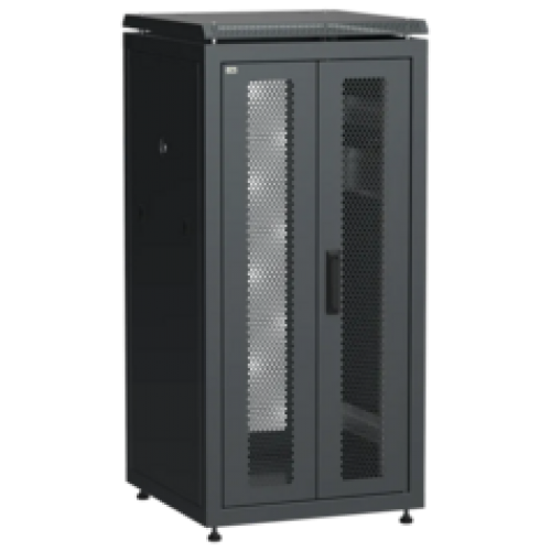 IEK ITK LINEA N Шкаф сетевой 19 24U 600х600мм двери передняя двустворчатая перфорированная задняя перфорированная черный (LN05-24U66-2PP)