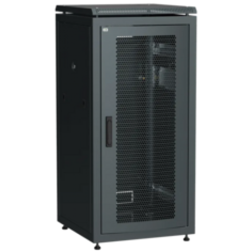 IEK ITK LINEA N Шкаф сетевой 19 24U 600х600мм перфорированная передняя дверь черный (LN05-24U66-P)