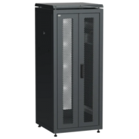 IEK ITK LINEA N Шкаф сетевой 19 28U 600х600мм двери передняя двустворчатая перфорированная задняя перфорированная черный (LN05-28U66-2PP)