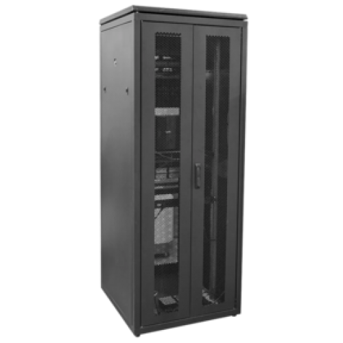 IEK ITK LINEA N Шкаф сетевой 19 38U 800х800мм двустворчатая перфорированная дверь задняя перфорированная черный (LN05-38U88-2PP)