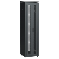IEK ITK LINEA N Шкаф сетевой 19 47U 600х600мм двери передняя двустворчатая перфорированная задняя перфорированная черный (LN05-47U66-2PP)