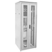 IEK ITK LINEA N Шкаф сетевой 19 28U 800х800мм двустворчатая перфорированная дверь задняя перфорированная серый (LN35-28U88-2PP)