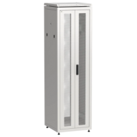 IEK ITK LINEA N Шкаф сетевой 19 42U 600х600мм двери передняя двустворчатая перфорированная задняя перфорированная серый (LN35-42U66-2PP)