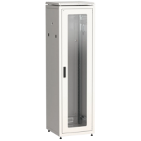 IEK ITK LINEA N Шкаф сетевой 19 47U 600х600мм стеклянная передняя дверь задняя металлическая серый (LN35-47U66-GM)