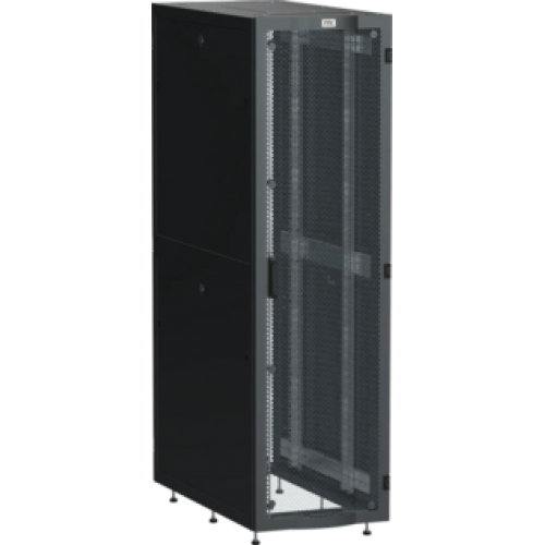 IEK ITK LINEA S Шкаф серверный 19 48U 600х1000мм передняя дверь двухстворчатая перфорированная задняя дверь перфорированная черный RAL 9005 (LS05-48U61-2PP)
