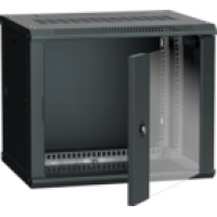 IEK ITK Шкаф настенный LINEA W 6U 600х450мм дверь стекло RAL 9005 (LWR5-06U64-GF)