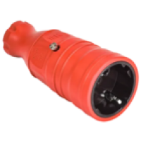 IEK OMEGA Розетка переносная РБп14-1-0м IP20 каучук красная (OM-KR20-16-20-P1-00-K04)
