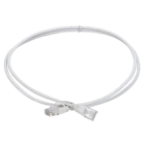 IEK ITK Коммутационный шнур (патч-корд) кат.5E UTP LSZH 1,5м slim колпачок с язычком белый (PC08-C5EUL-1M5-SL-WT)