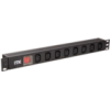 IEK ITK PDU 8 розеток C13 с LED выключателем,1U, вх. С14, без шнура, алюминиевый профиль (PH12-8C133)