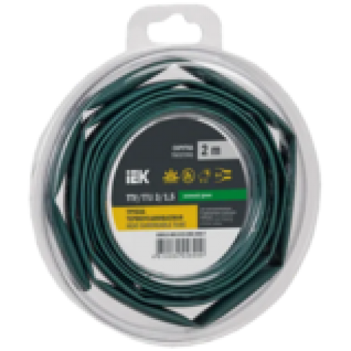IEK Трубка термоусадочная ТТУ нг-LS 3/1,5 зеленая (2м/упак) (UDR12-003-D15-002-K06-T)